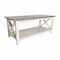Flash Furniture Jasper Farmhouse Style Solid Wood Coffee Table w/X-Frame Design and Lower Shelf, Gray and White LFS-2007-GRYWHT-GG - alternate 4